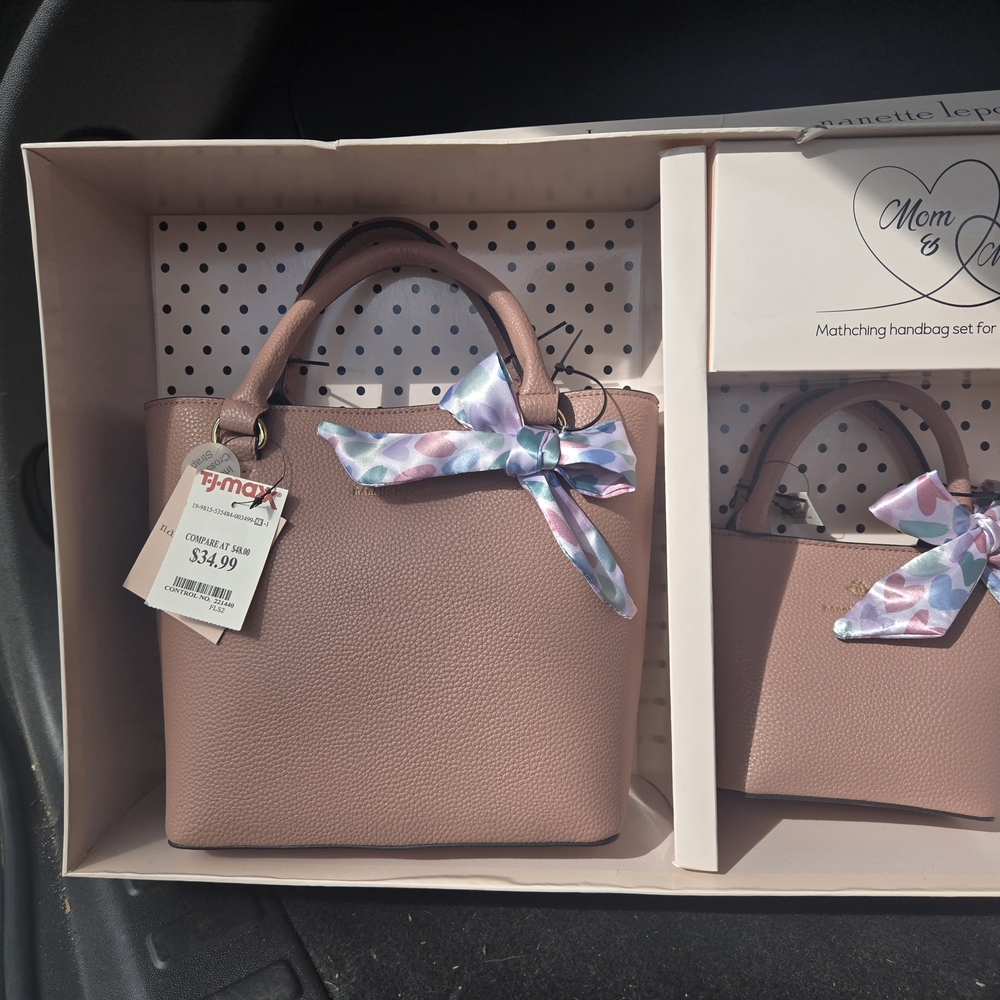 Nanette Lepore Blush Tote Set with Pastel Scarf